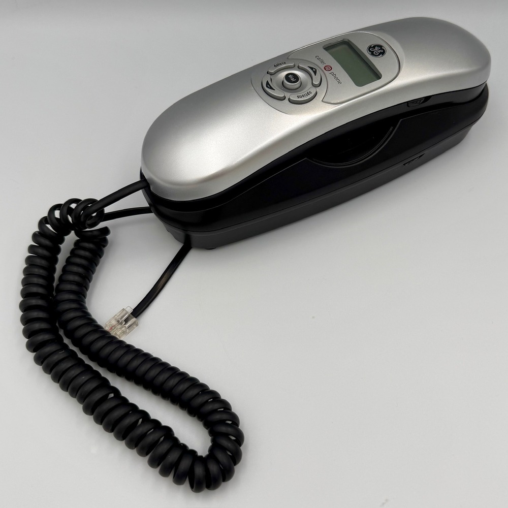 GE Caller ID Phone Silver Black Corded Landline Telephone 29267GE3-A